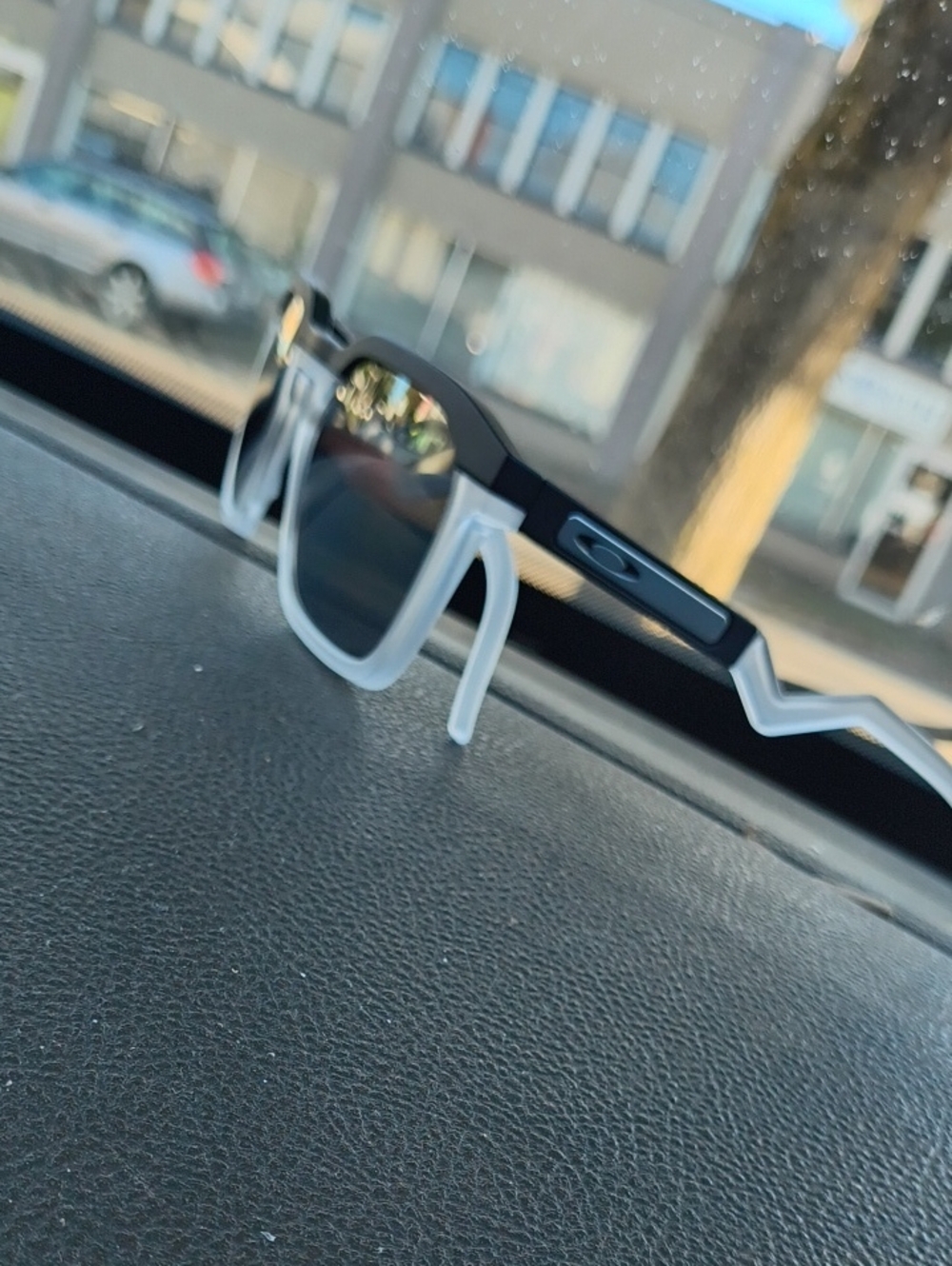Oakley Black and White Sport Shades with Angular Temples